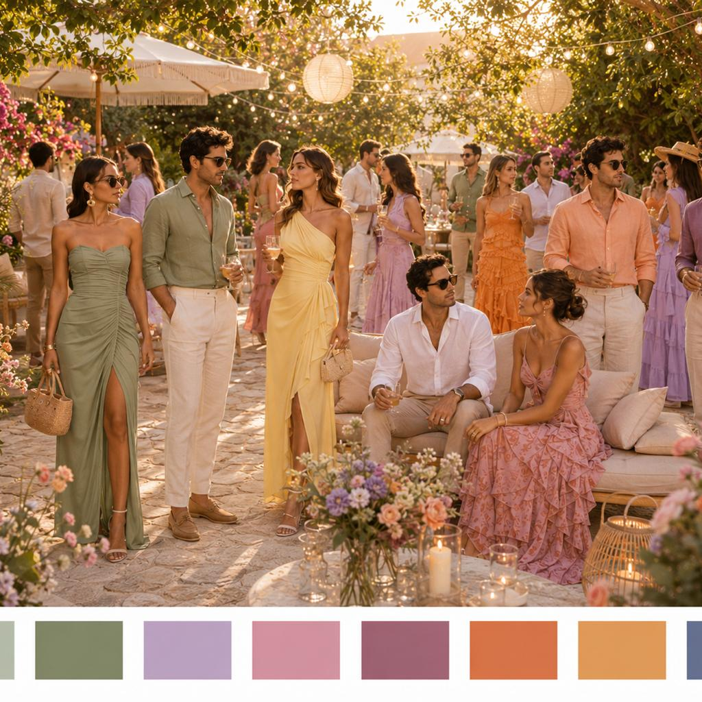 Inspiration dresscode pastel en extérieur